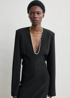 Tailored slouch dress black