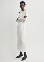 Long satin dress white