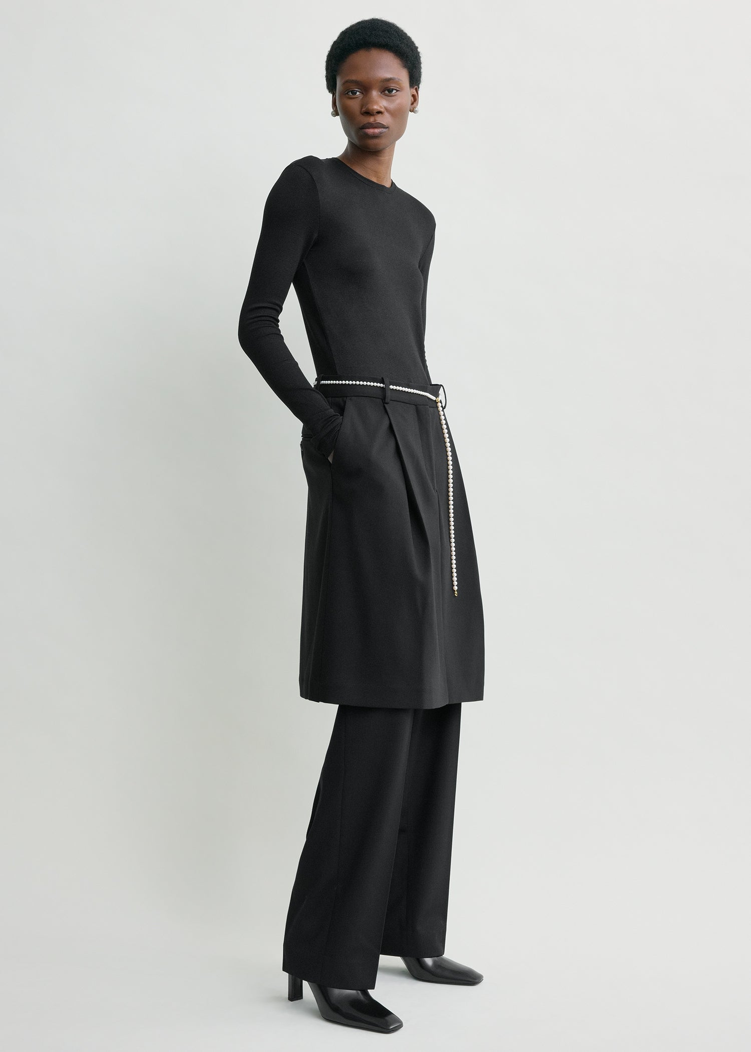 Long-sleeve jersey top black – TOTEME