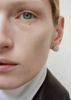Diamond lace studs silver