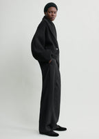 Shawl-lapel cardigan black