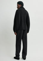 Shawl-lapel cardigan black