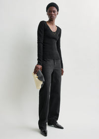 Merino knit top black