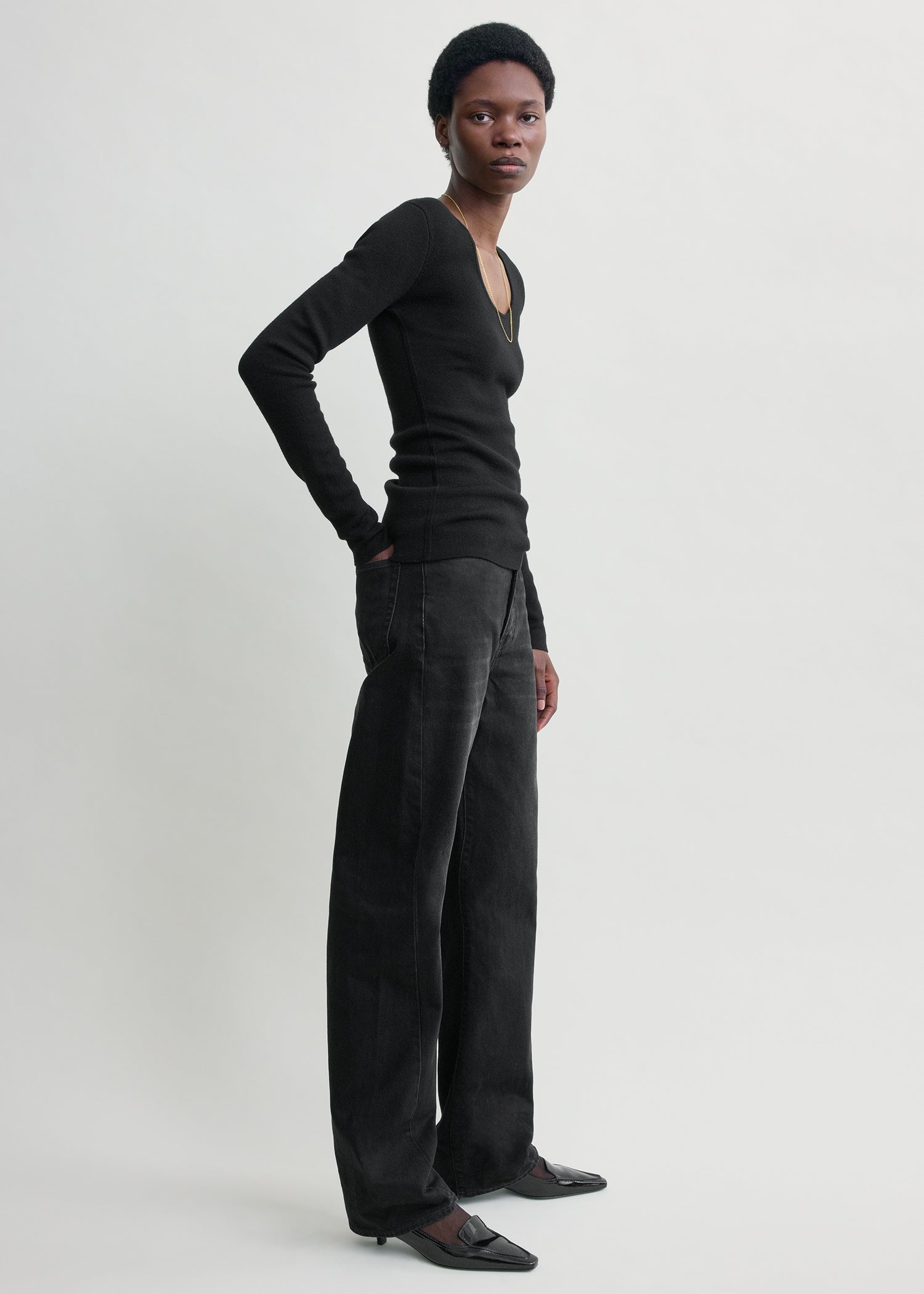Merino knit top black – TOTEME
