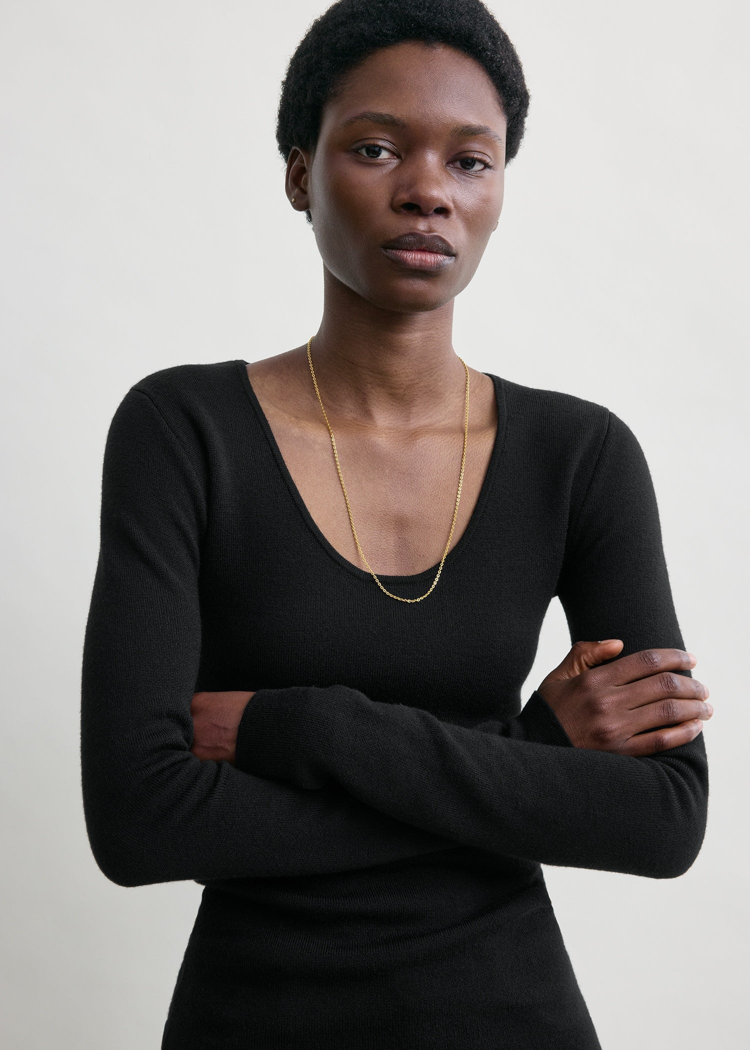 Merino knit top black