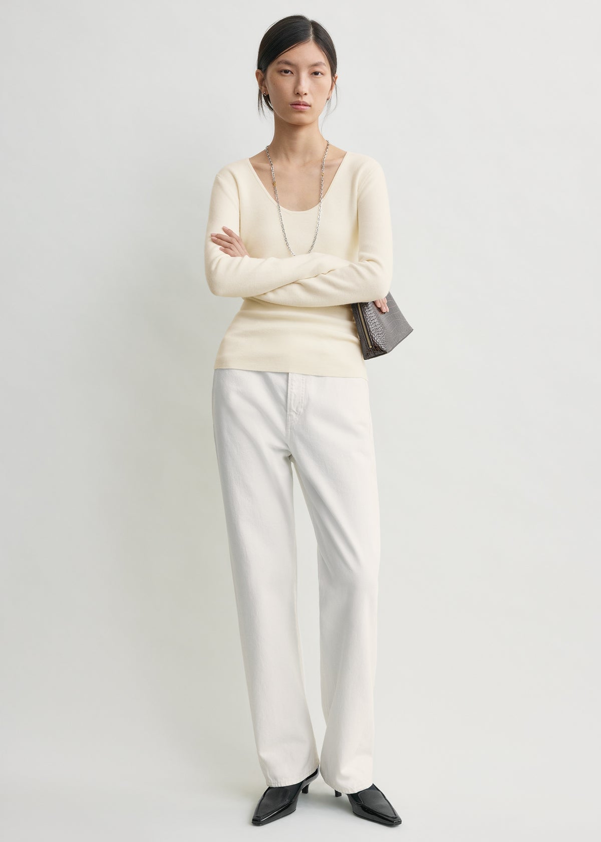 Merino knit top ecru – TOTEME