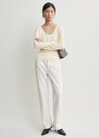 Merino knit top ecru