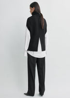 Double-knit cape knit black