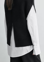 Double-knit cape knit black