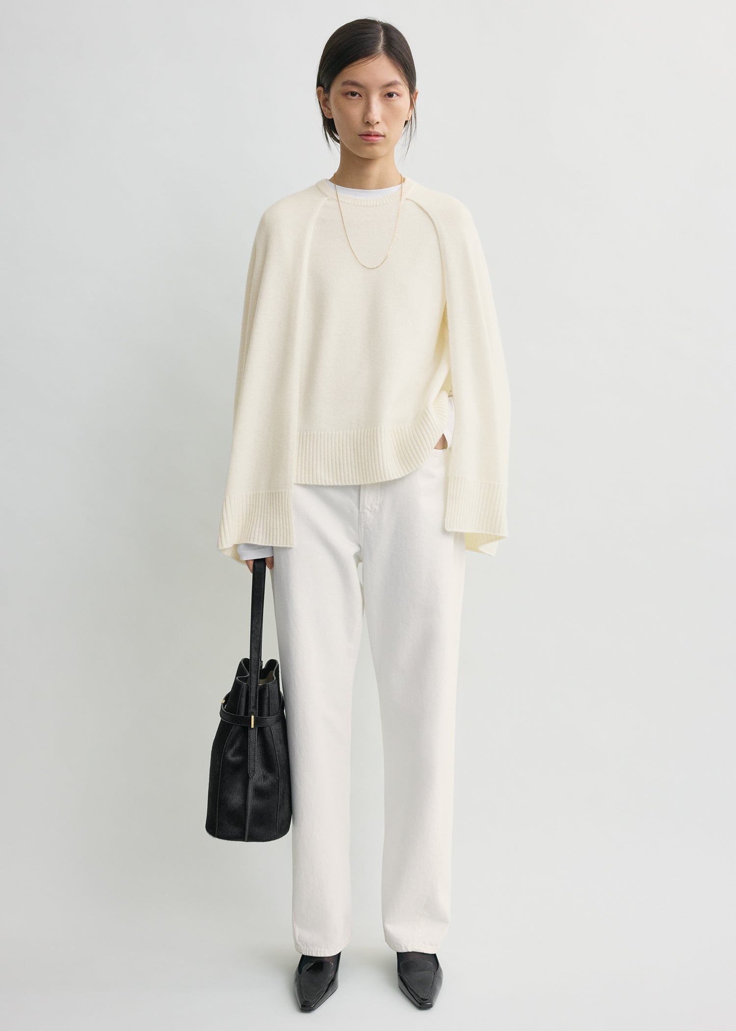 Crew cape knit ecru