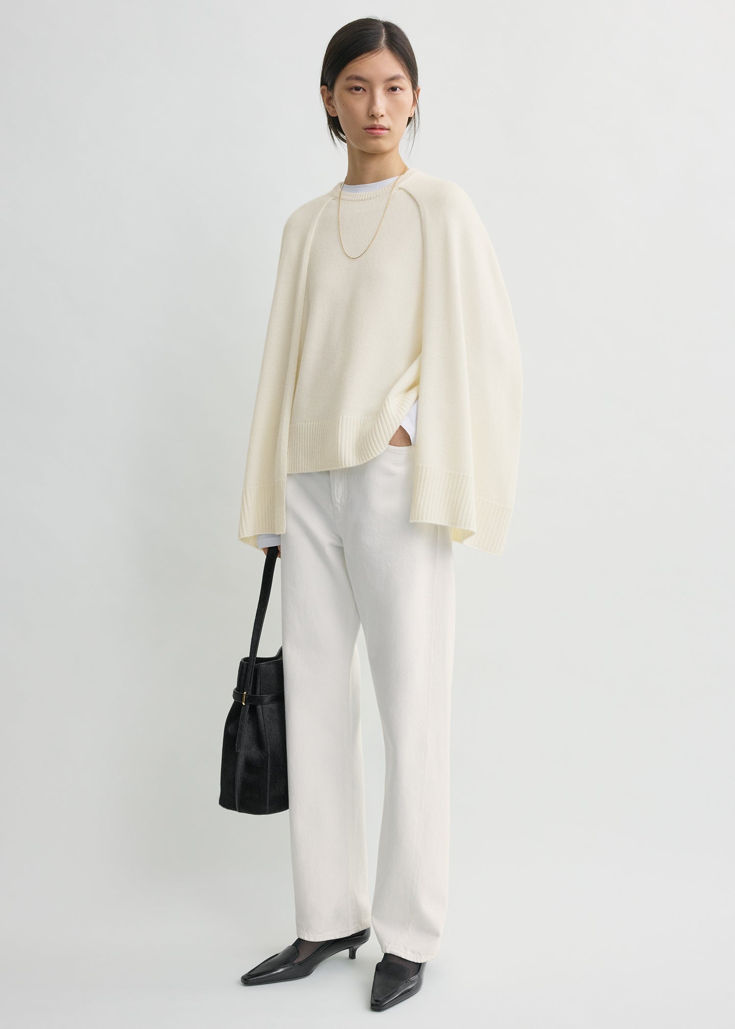 Crew cape knit ecru