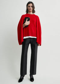 Crew cape knit poppy