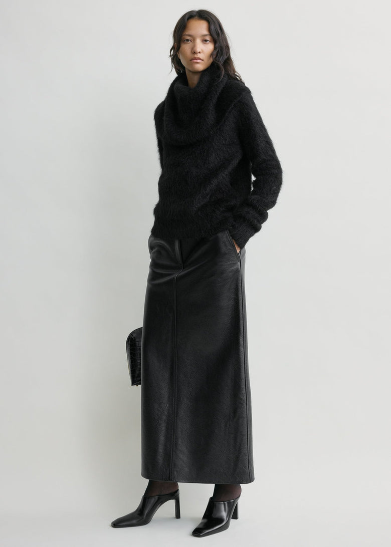 Funnel alpaca-blend knit black