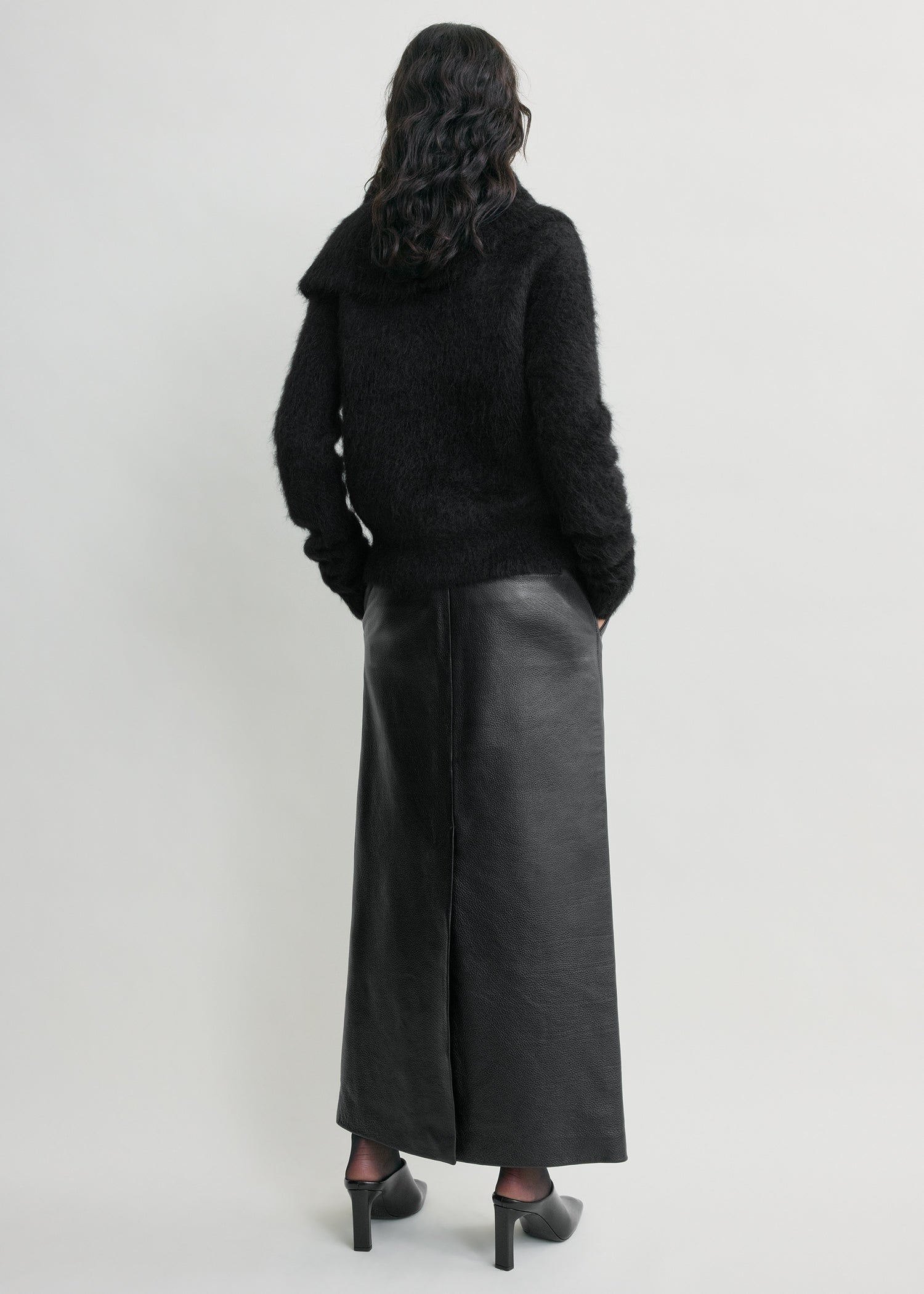 Funnel alpaca-blend knit black