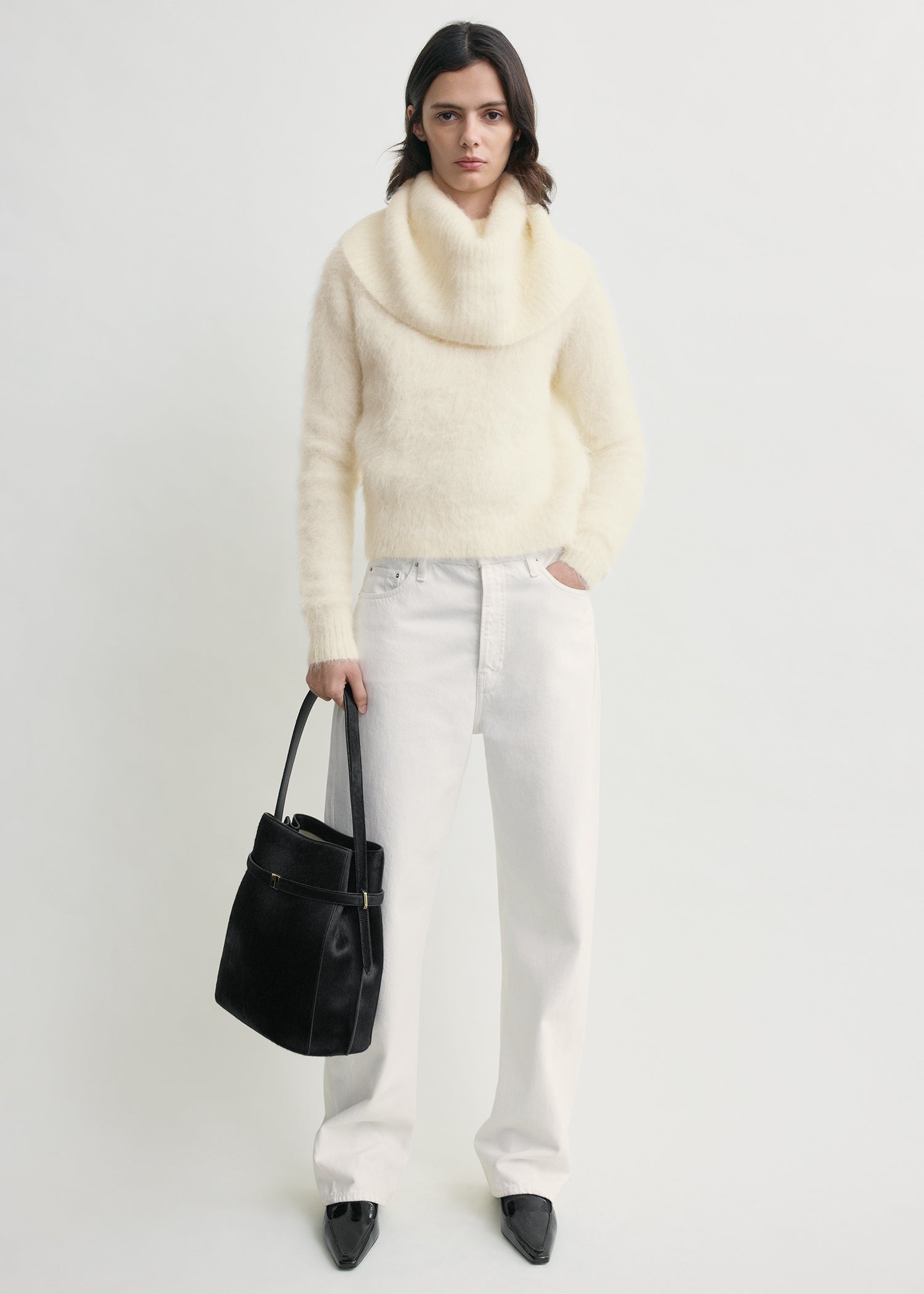 Funnel alpaca-blend knit milk