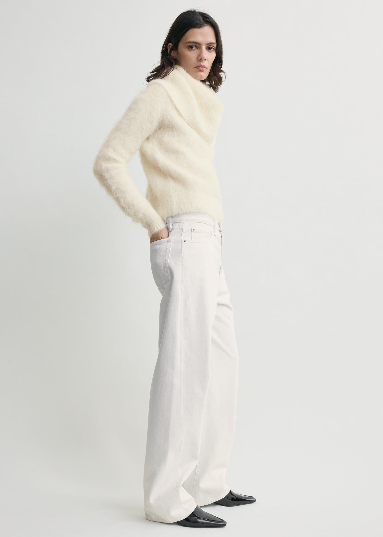 Funnel alpaca-blend knit milk