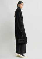 Long shawl-lapel cardigan black
