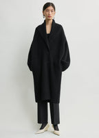 Long shawl-lapel cardigan black