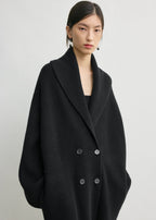 Long shawl-lapel cardigan black