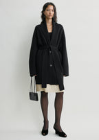 Shawl-lapel robe black