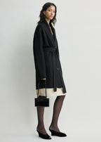 Shawl-lapel robe black