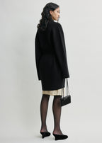 Shawl-lapel robe black