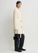 Shawl-lapel robe ecru