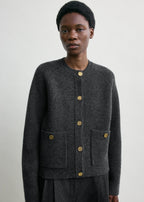 Hammered button cardigan charcoal