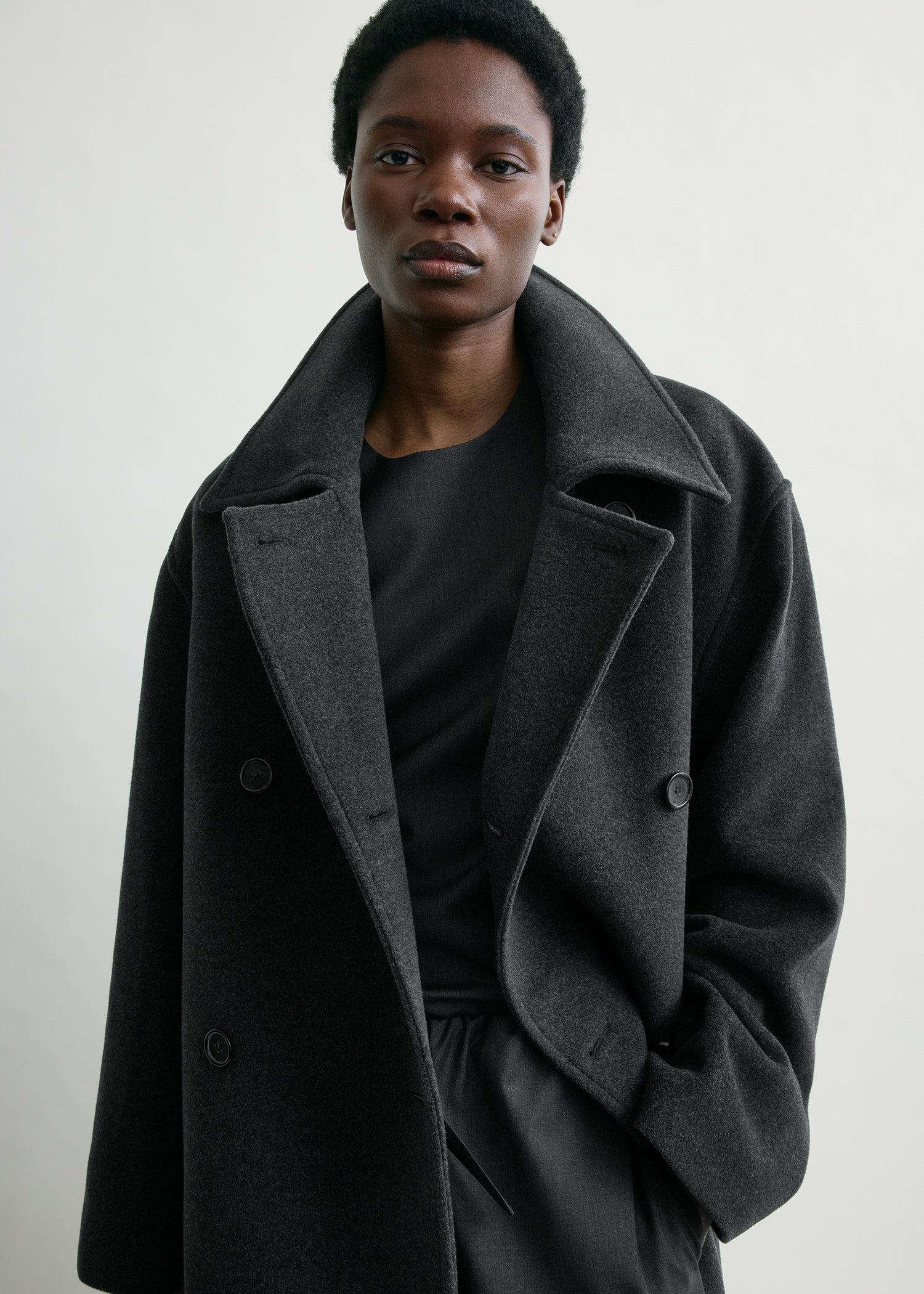 Shield coat charcoal petite