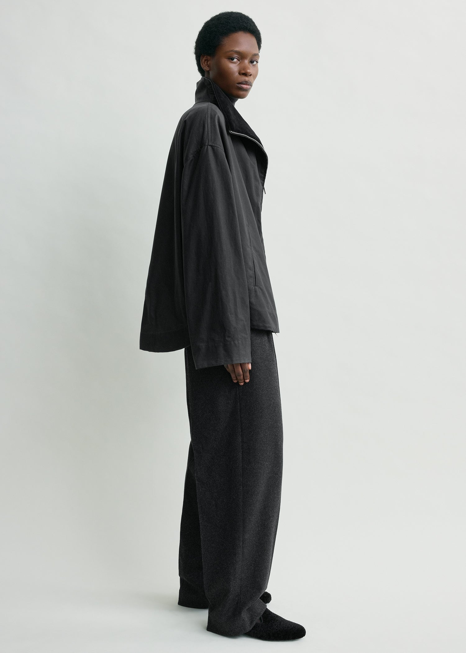 Zipped country jacket washed black