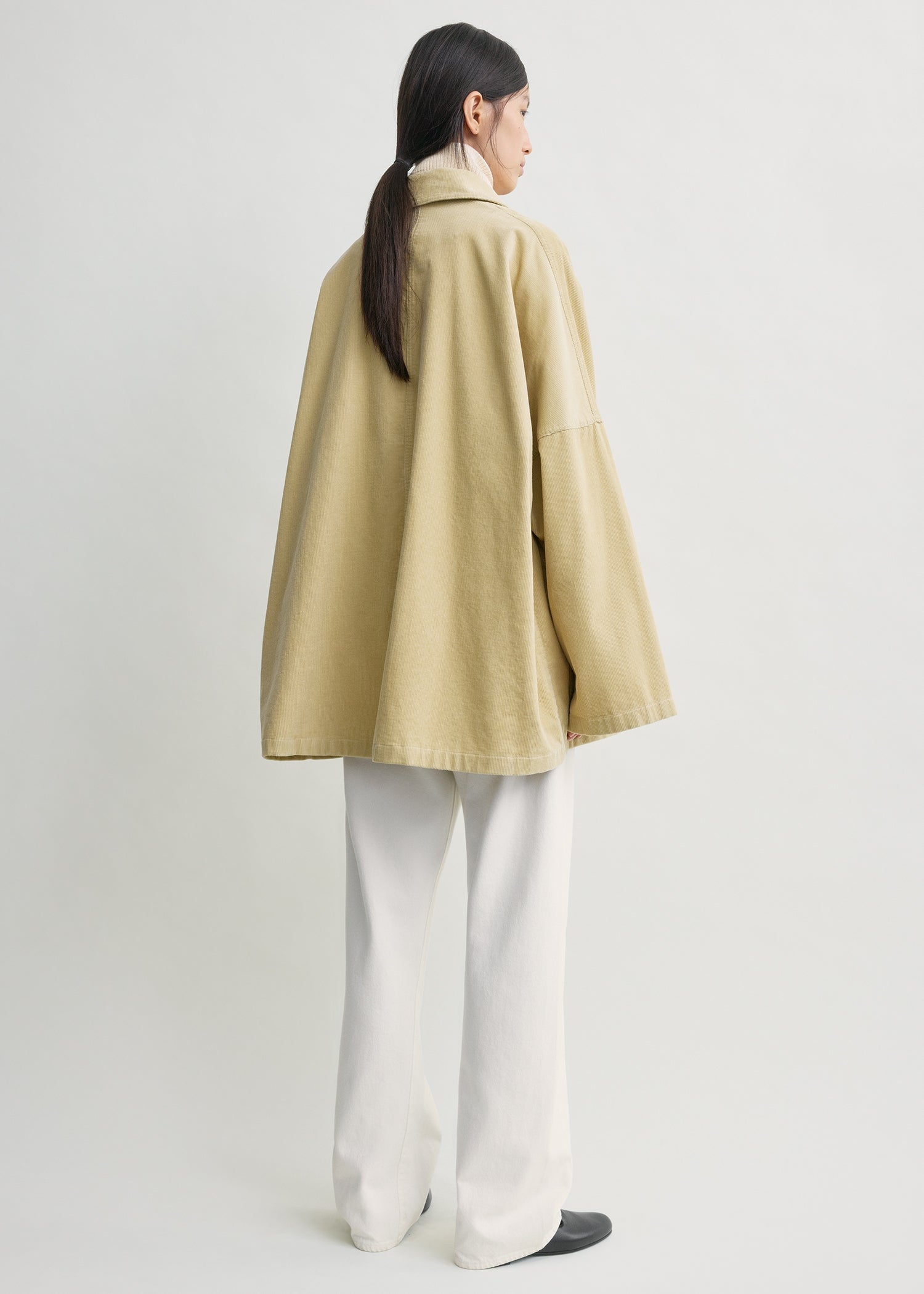 Cord overshirt jacket beige