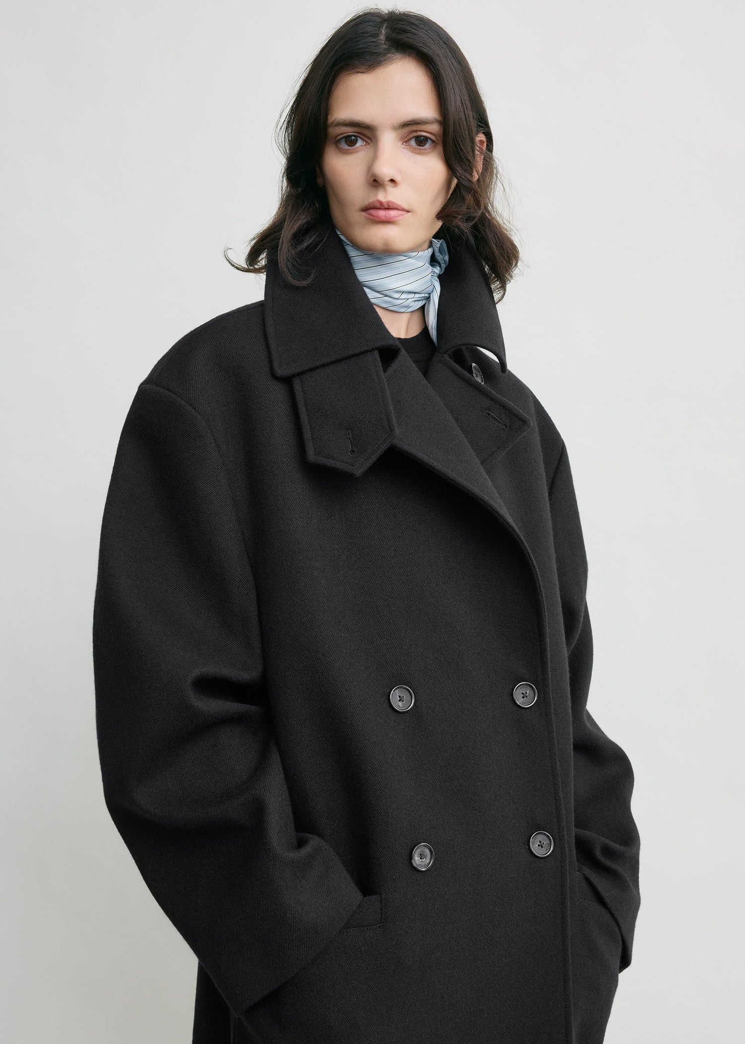 Broad peacoat black
