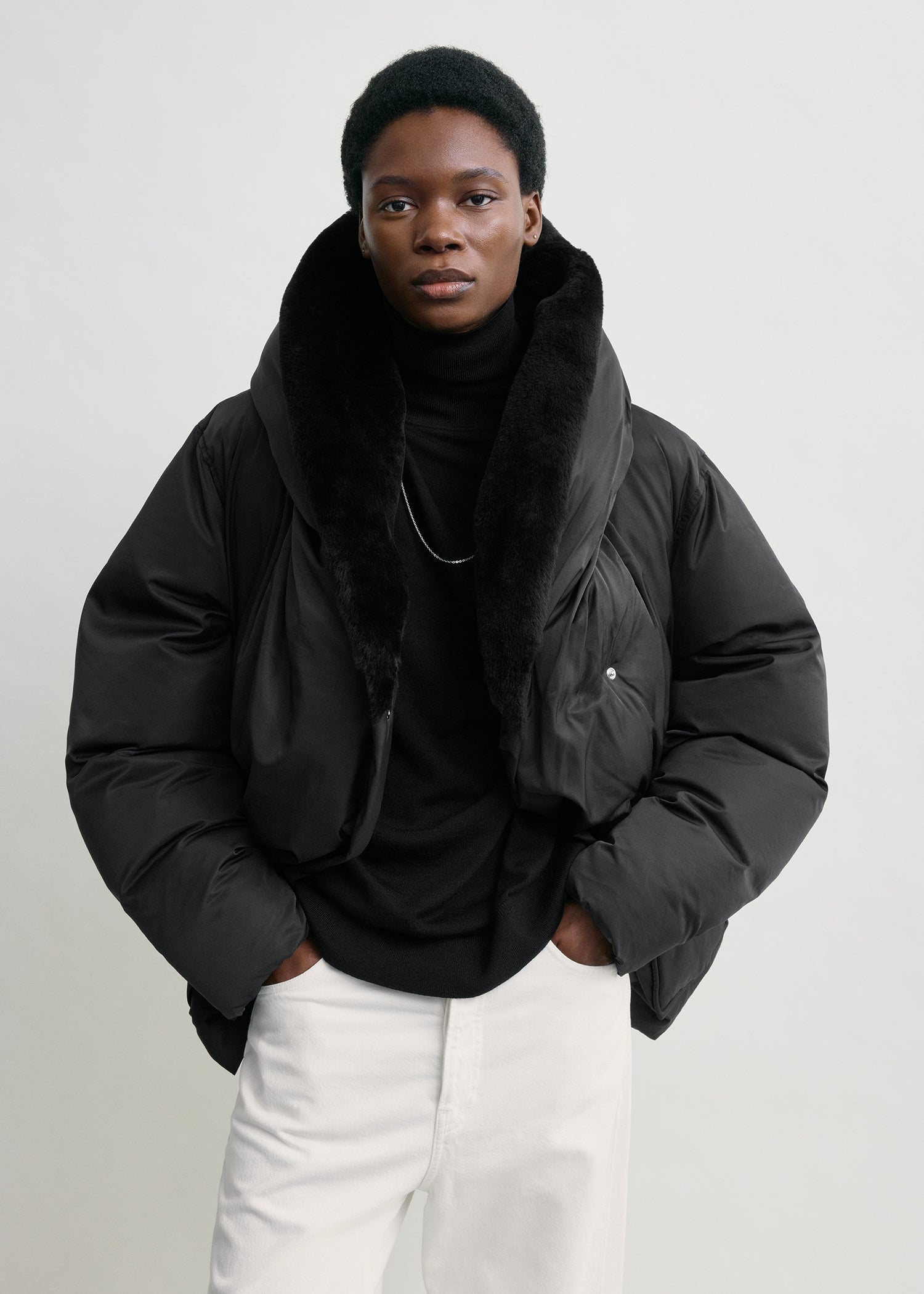 Cinched puffer jacket black – TOTEME Cinched puffer jacket black – TOTEME