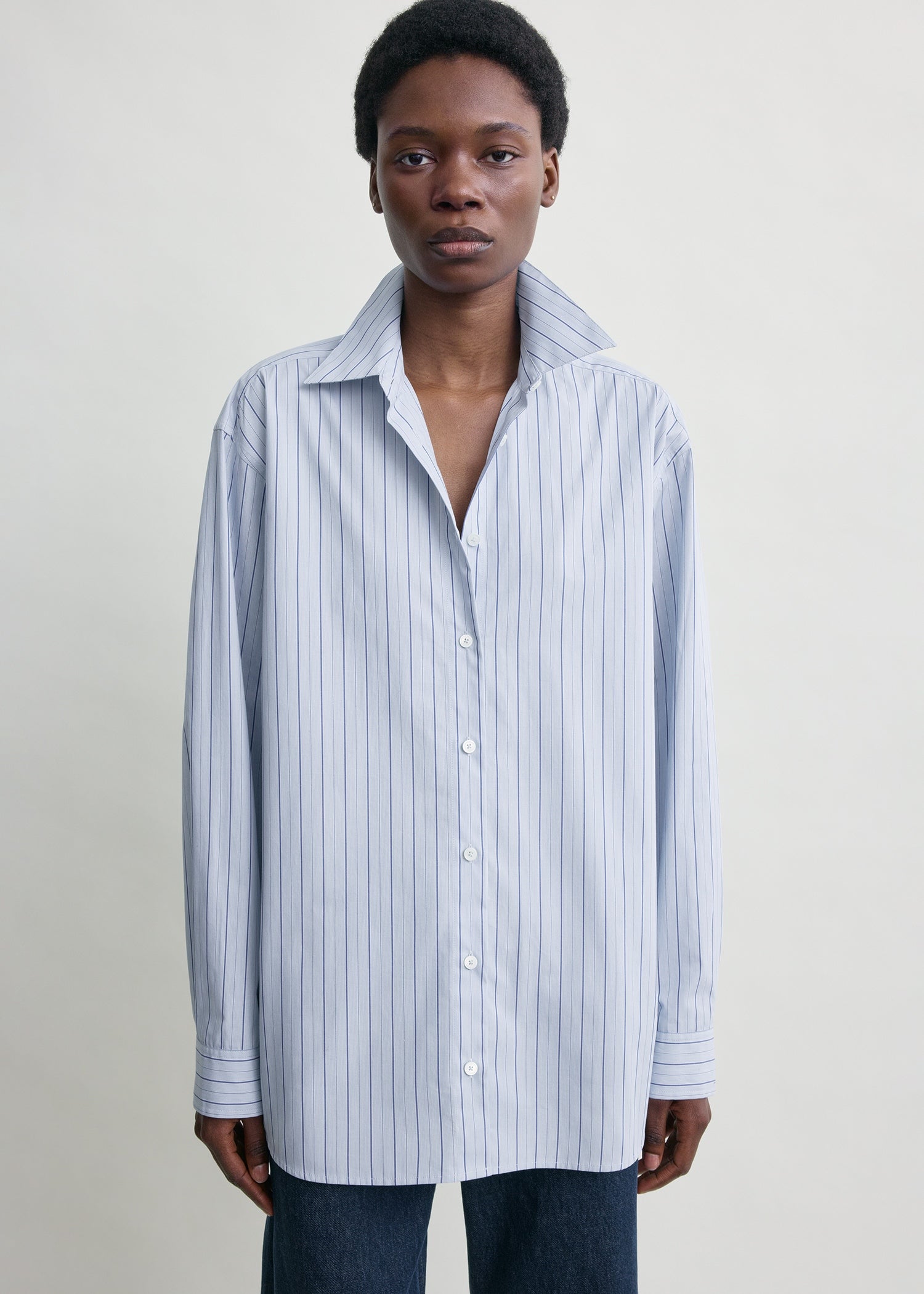 Classic stripe shirt ice/azure