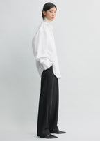 Oversized striped shirt white petite