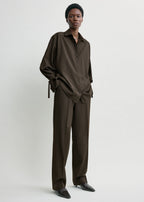 Tie-cuff shirt pepper