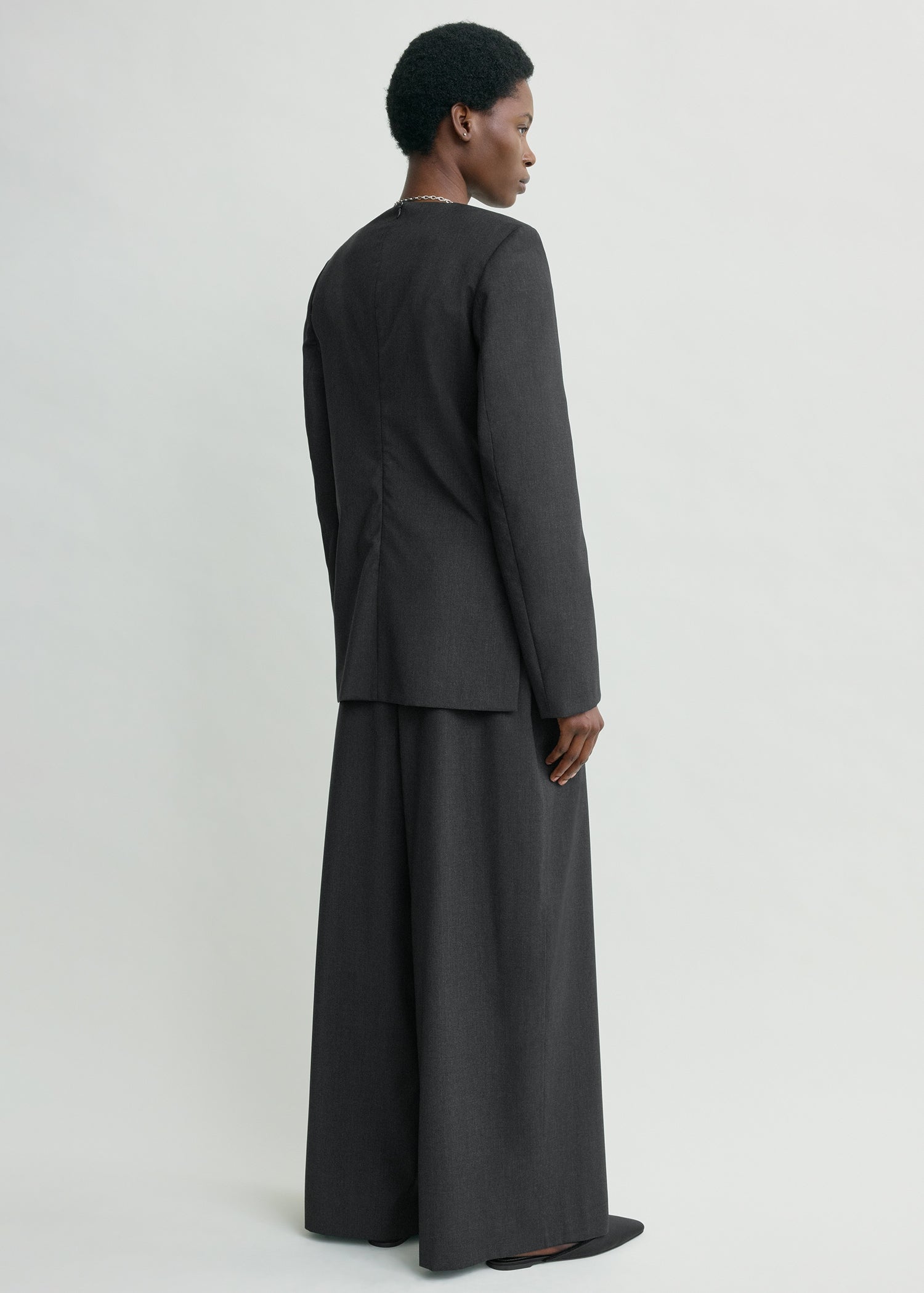 Tailored dinner blouse charcoal