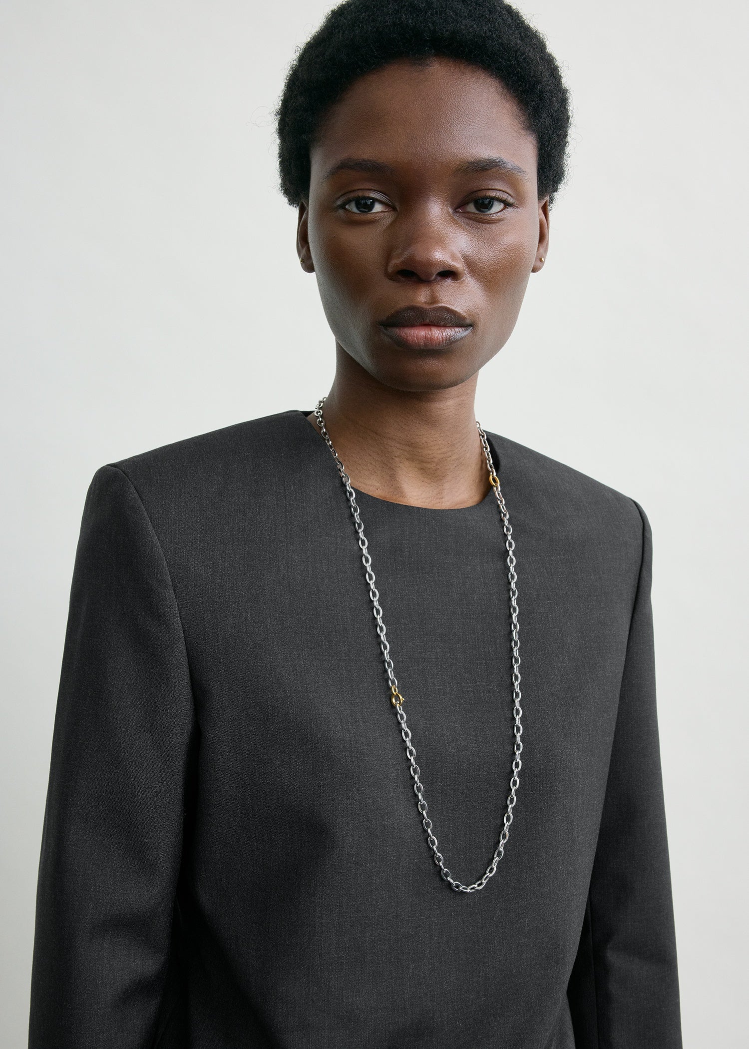 Tailored dinner blouse charcoal