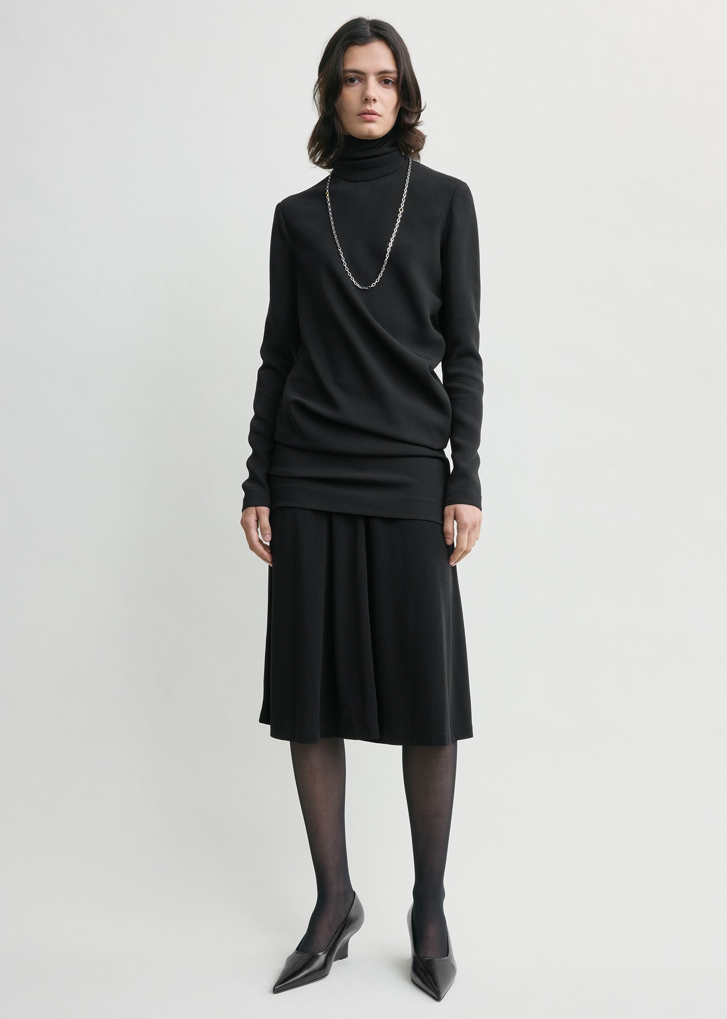 High-neck twist blouse black from Toteme - $620