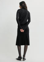 High-neck twist blouse black
