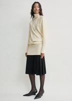 High-neck twist blouse ecru