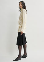 High-neck twist blouse ecru