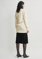 High-neck twist blouse ecru