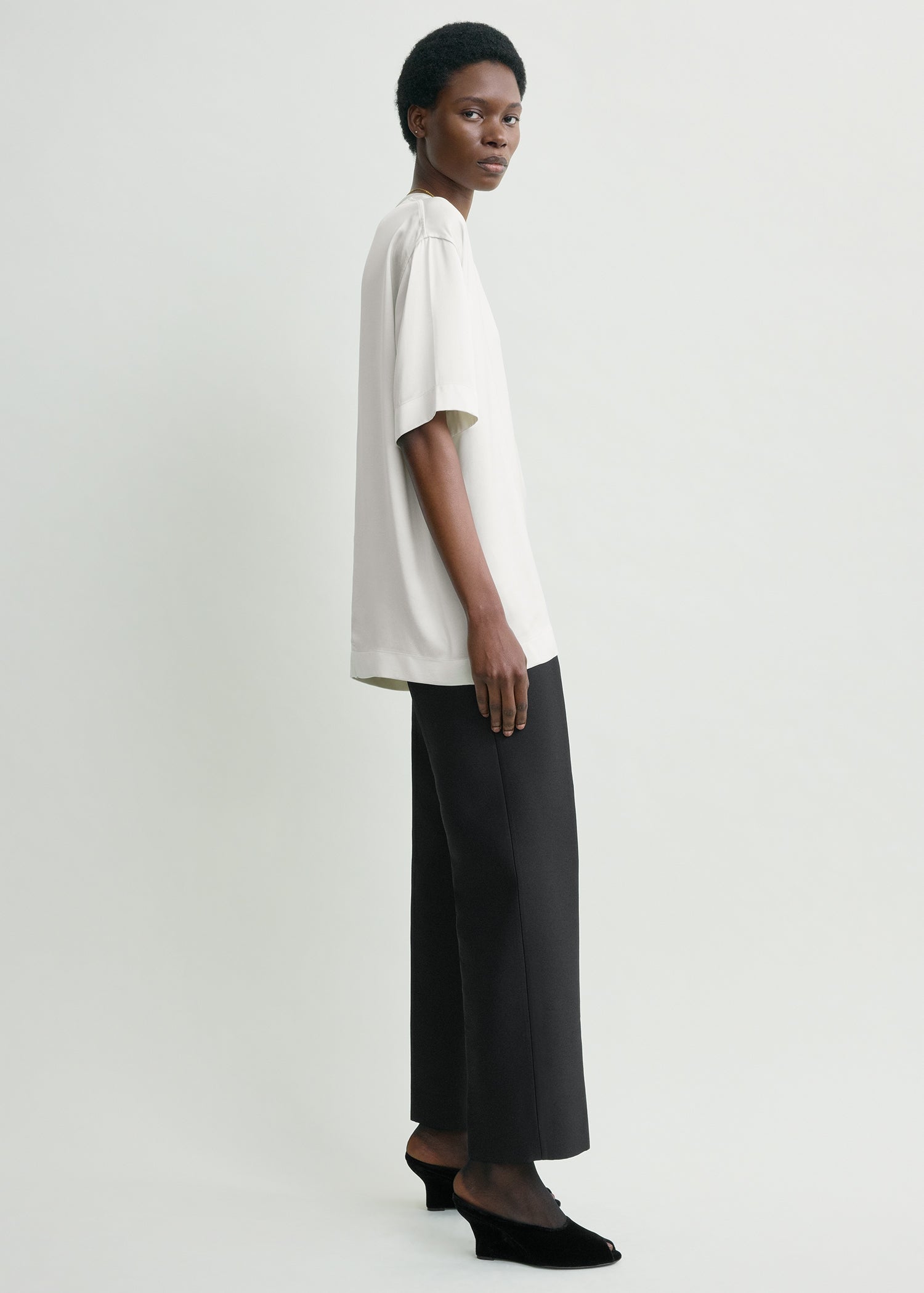 Satin tee white