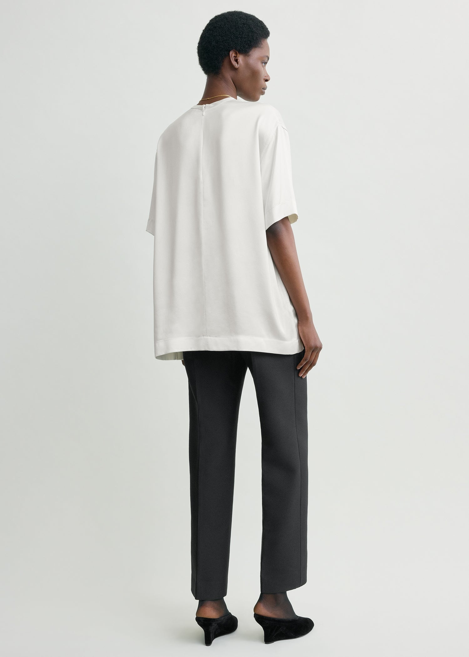 Satin tee white