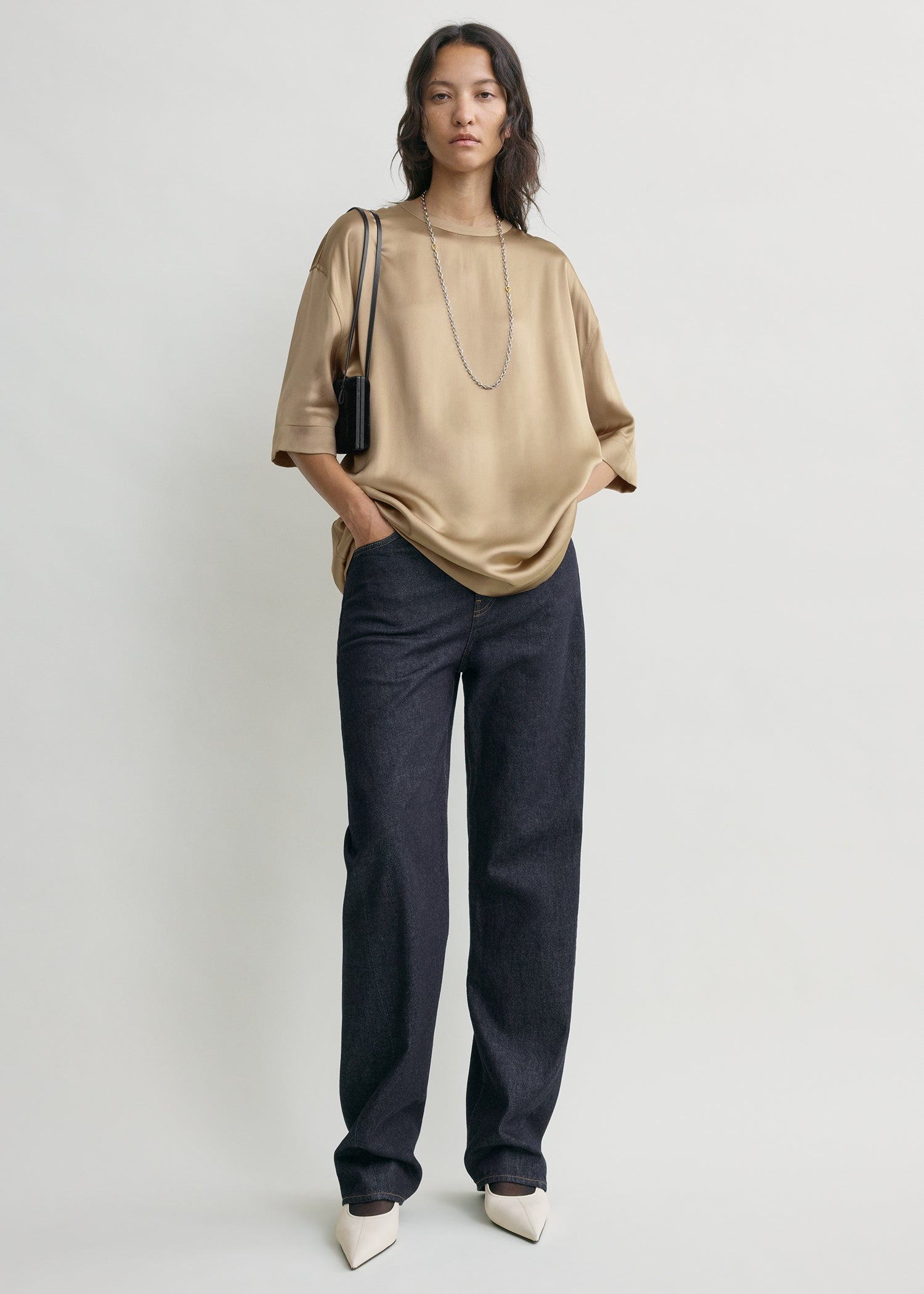 Satin tee latte