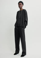 Boxy satin top black