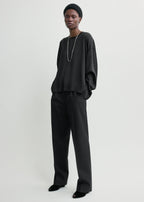 Boxy satin top black