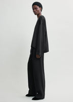 Boxy satin top black