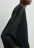 Boxy satin top black
